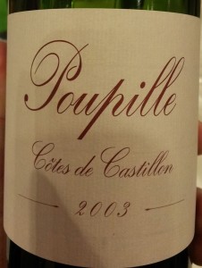 Poupille,Côtes de Castillon 2003