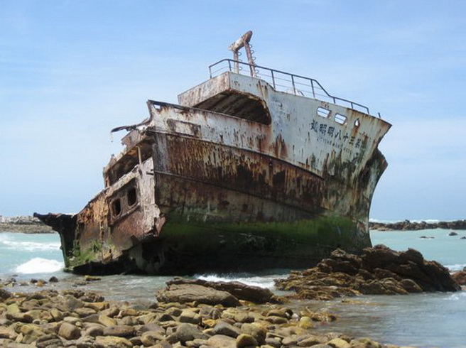 ซากเรือที่ Cape Agulhas