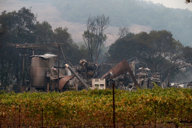 Paradise Ridge Winery sits destroyed in the foothills above Santa Rosa 2